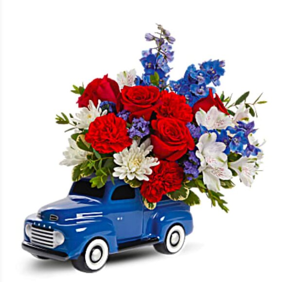 Teleflora ‘48 Ford Pickup Planter - Charming Ceramic Replica for Reusable Plant - Picture 8 of 11